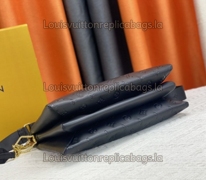 Louis Vuitton Coussin MM Bag In Black With Jacquard Strap
