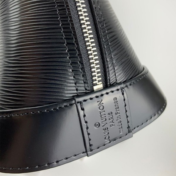 Louis Vuitton Epi Leather Alma PM Jacquard Strap Handbag In Black