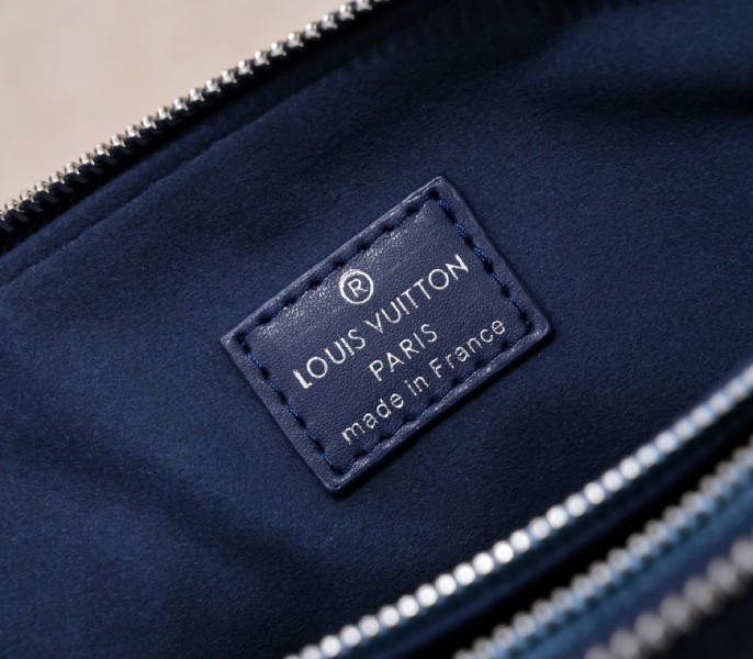 Louis Vuitton Coussin PM Bag In Navy Blue With Jacquard Strap