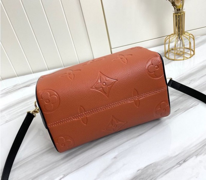 Louis Vuitton Monogram Empreinte Wild At Heart Speedy 25 Bandouliere Handbag In Caramel Brown