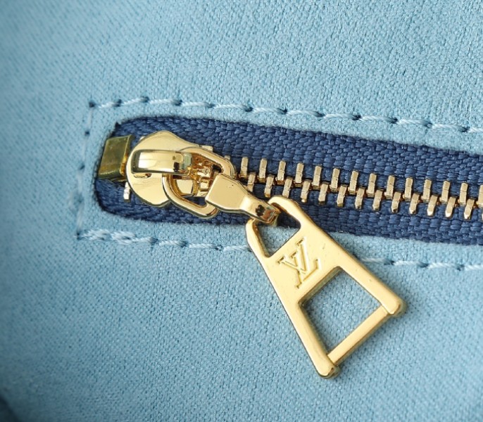 X TM Monogram Empreinte OnTheGo PM With Bijou Edition In Washed Blue