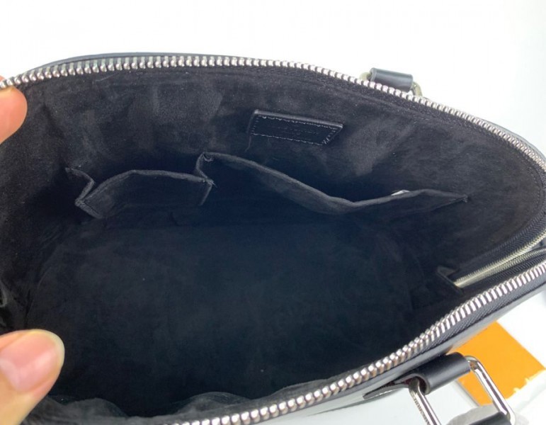 Louis Vuitton Epi Leather Alma PM Jacquard Strap Handbag In Black