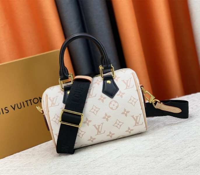 Louis Vuitton Monogram Dune Canvas Speedy 20 Handbag With Jacquard Strap