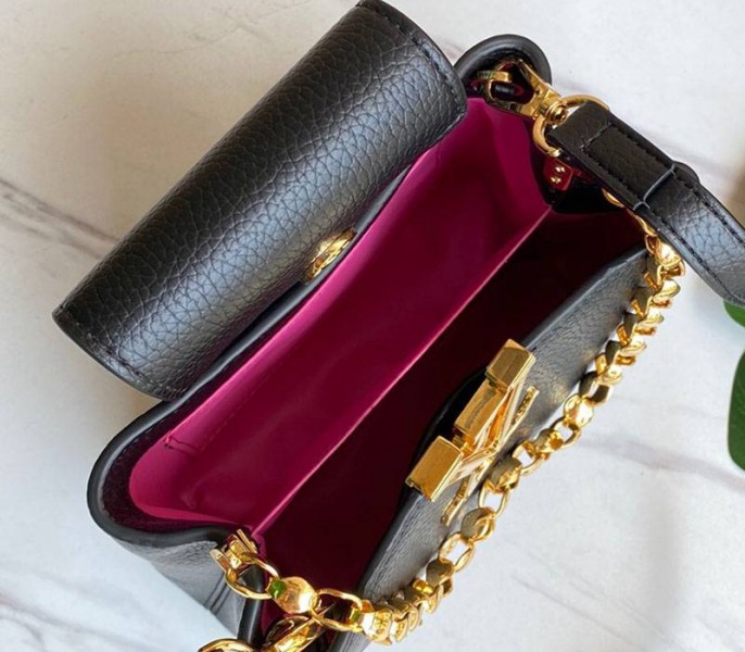 Louis Vuitton Capucines Mini Chain Bag In Black