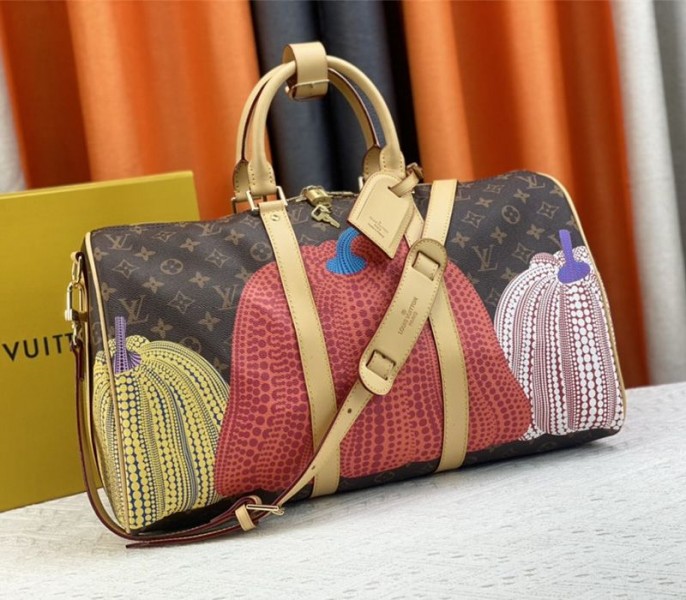 Louis Vuitton X YK Monogram Canvas Keepall 45 Luggage In Pumpkin