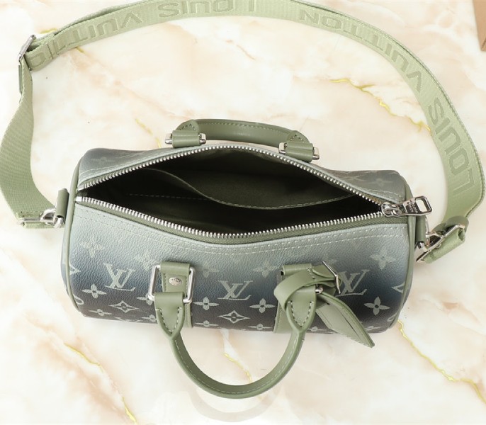 Louis Vuitton Monogram Gradient Canvas Keepall Bandouliere 25 City Bag In Khaki Green