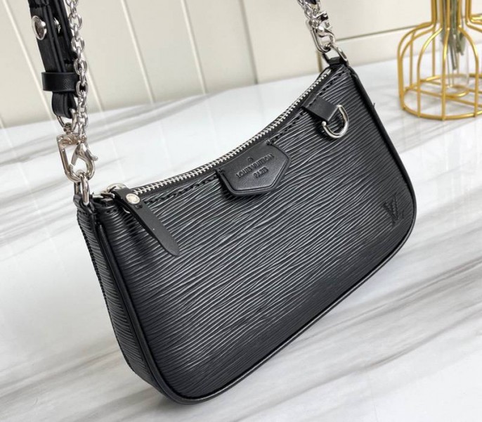Louis Vuitton Epi Leather Easy Pouch On Strap In Black