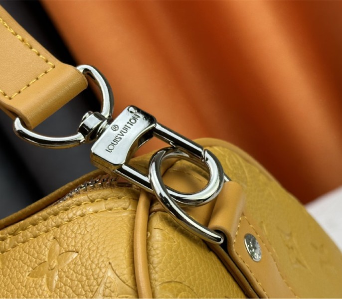 Louis Vuitton Taurillon Leather Keepall Bandouliere 50 In Safran Yellow