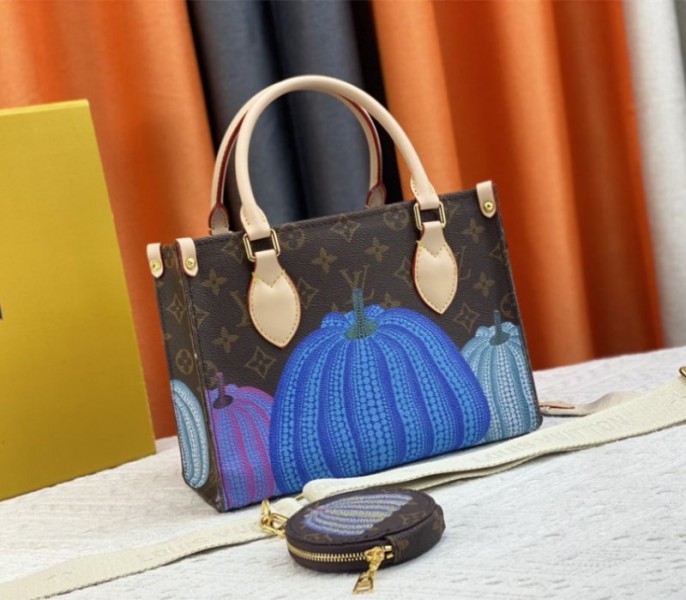 Louis Vuitton X YK Monogram Canvas Onthego PM Tote In Pumpkin