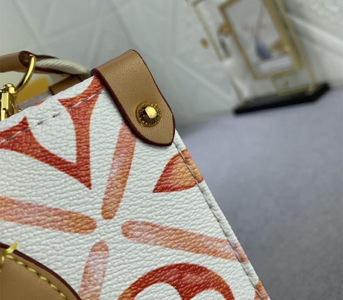 Louis Vuitton LV By The Pool Monogram Tiles Canvas Onthego PM Tote In Coral