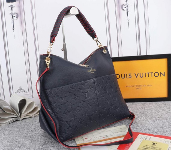 Louis Vuitton Monogram Empreinte Leather Maida Hobo In Navy Blue
