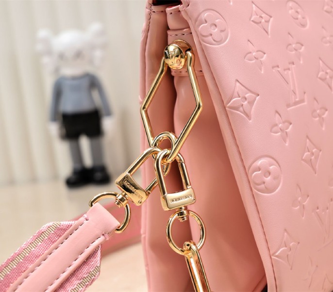 Louis Vuitton Coussin PM Bag In Light Pink With Jacquard Strap