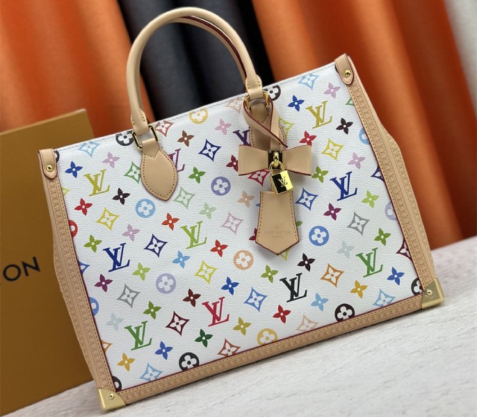 Louis Vuitton X TM Multicolored Onthego MM In White