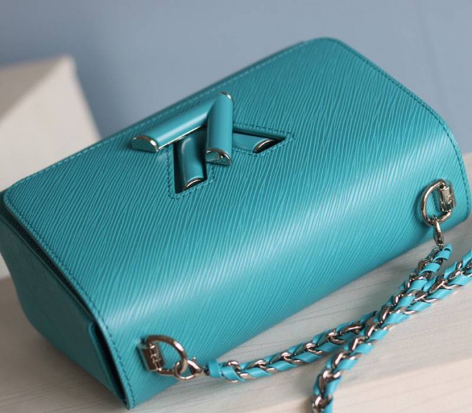Louis Vuitton Epi Leather Twist MM Bag In Celestial Blue