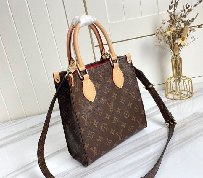 Louis Vuitton Monogram Canvas Sac Plat BB Carryall Handbag