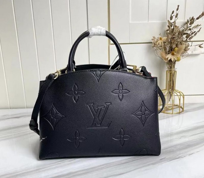 Louis Vuitton Monogram Empreinte Leather Petit Palais Handbag In Black