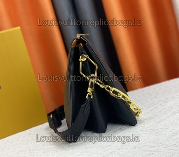 Louis Vuitton Coussin MM Bag In Black With Jacquard Strap