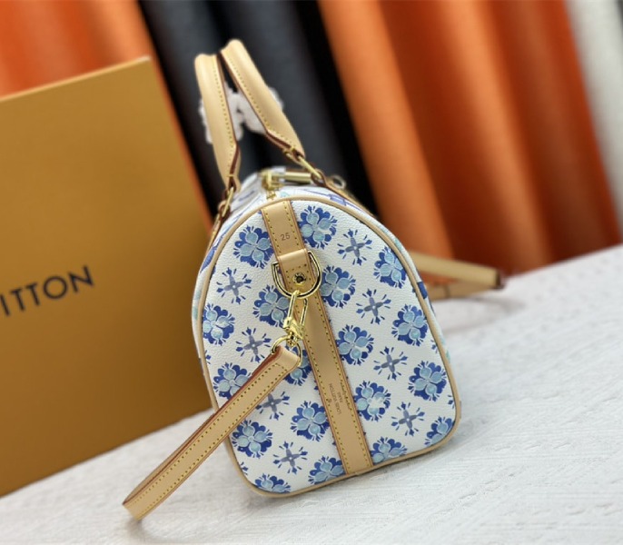 Louis Vuitton LV By The Pool Monogram Tiles Canvas Speedy Bandouliere 25 Bag In Lagoon Blue