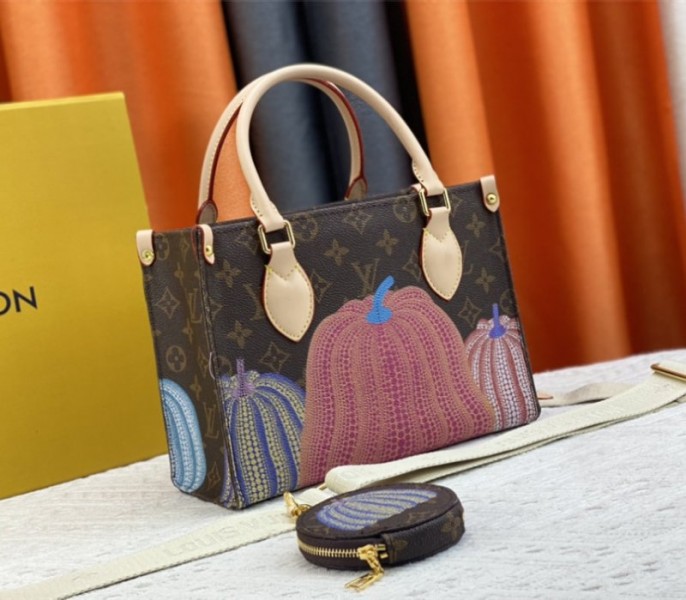 Louis Vuitton X YK Monogram Canvas Onthego PM Tote In Pumpkin