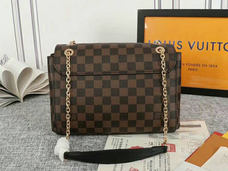 Louis Vuitton Damier Ebene Canvas Vavin PM Bag In Bordeaux Red