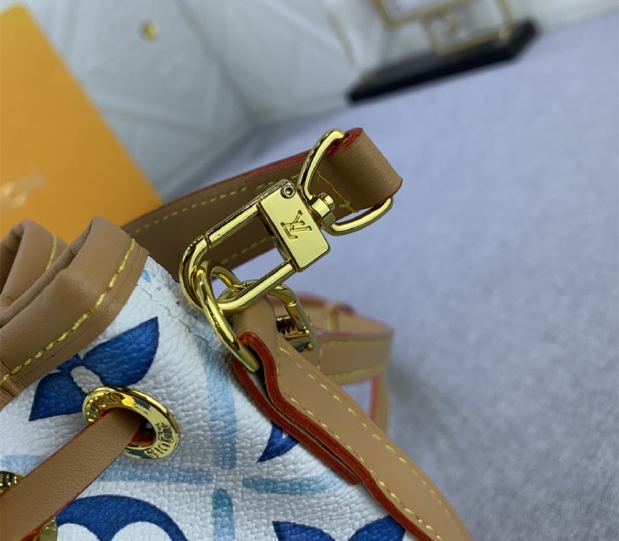 Louis Vuitton LV By The Pool Monogram Tiles Canvas Nano Noe Bag In Lagoon Blue