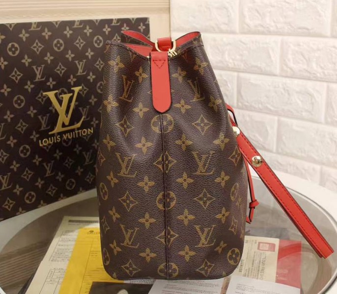 Louis Vuitton Monogram Canvas NeoNoe MM Bag In Coquelicot