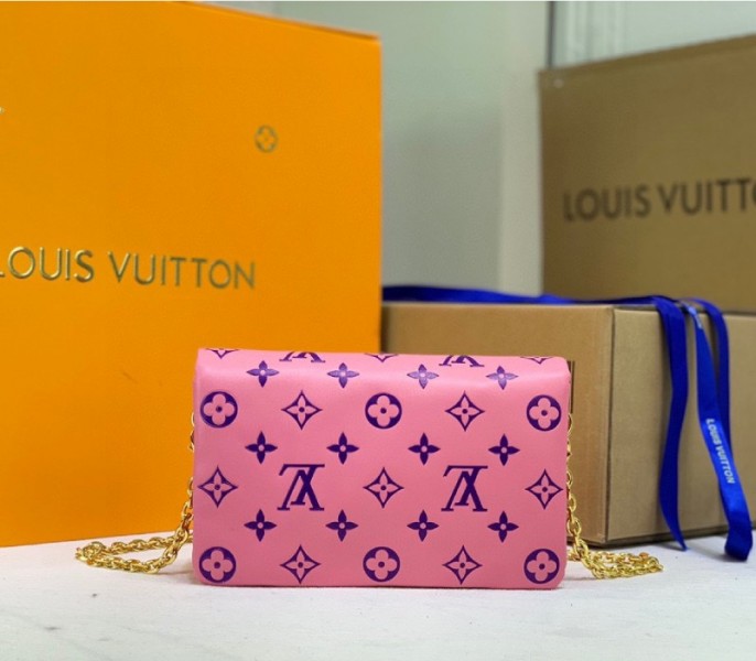 Louis Vuitton Coussin Pochette In Pink And Purple