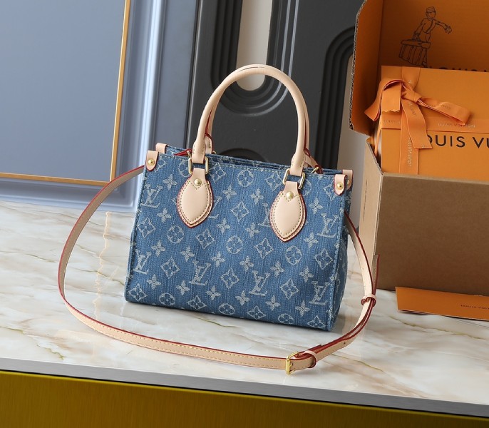 Monogram Denim OnTheGo PM In Blue