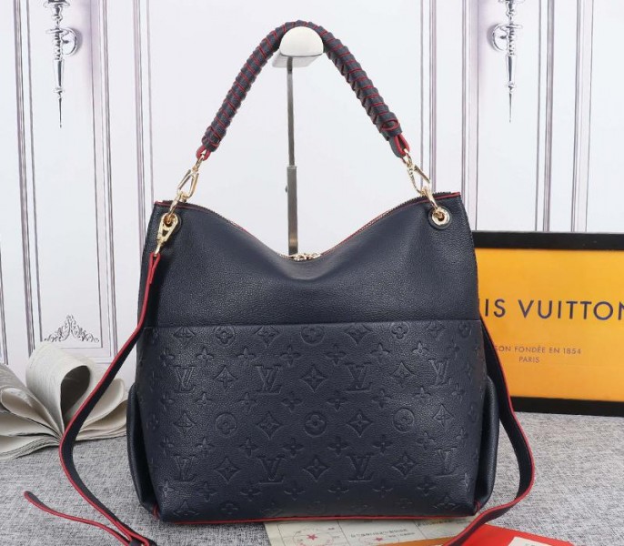 Louis Vuitton Monogram Empreinte Leather Maida Hobo In Navy Blue