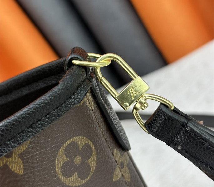 Louis Vuitton Neverfull Bandouliere Inside Out BB Tote In Monogram Canvas And Black Leather