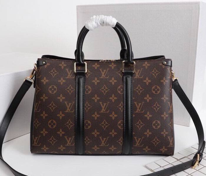 Louis Vuitton Monogram Canvas Soufflot MM Bag In Black