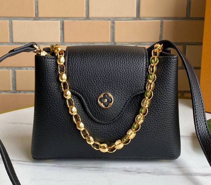 Louis Vuitton Capucines Mini Chain Bag In Black
