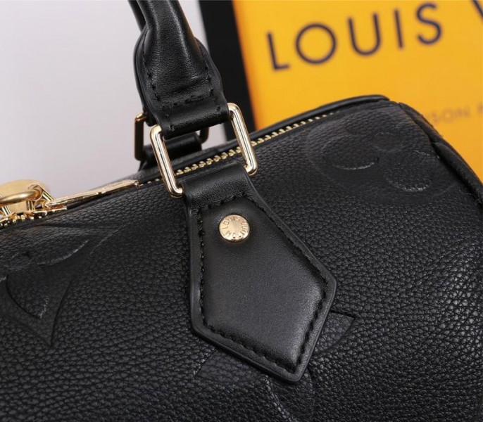 Louis Vuitton Monogram Empreinte Leather Speedy Bandouliere 25 Handbag In Black