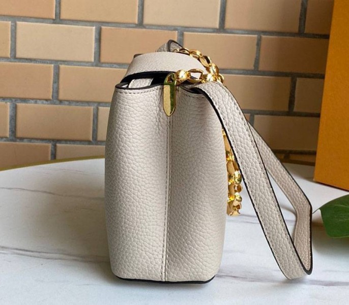 Louis Vuitton Capucines Mini Chain Bag In Beige