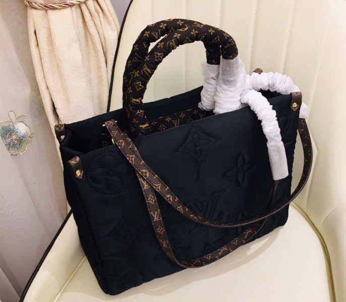 Louis Vuitton Econyl Regenerated Nylon Onthego GM Tote In Black