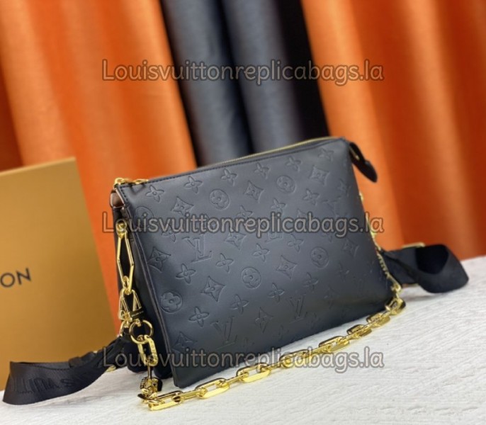 Louis Vuitton Coussin PM Bag In Black With Jacquard Strap