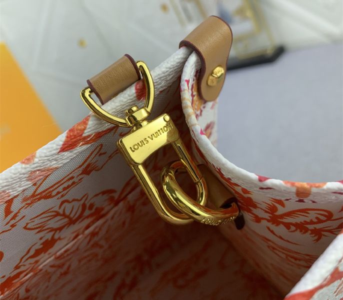 Louis Vuitton LV By The Pool Monogram Tiles Canvas Onthego PM Tote In Coral