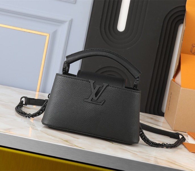 Louis Vuitton Capucines East-West Mini Handbag In All Black