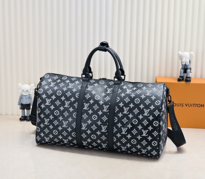 Monogram Shadow Keepall Bandouliere 50 In Black