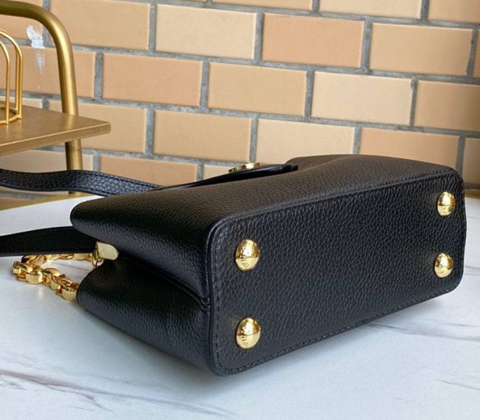 Louis Vuitton Capucines Mini Chain Bag In Black