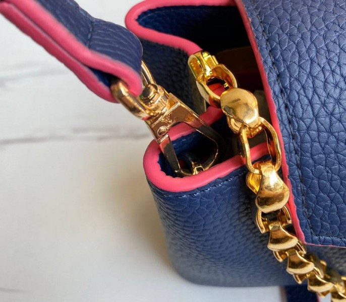 Louis Vuitton Capucines Mini Chain Bag In Navy Blue