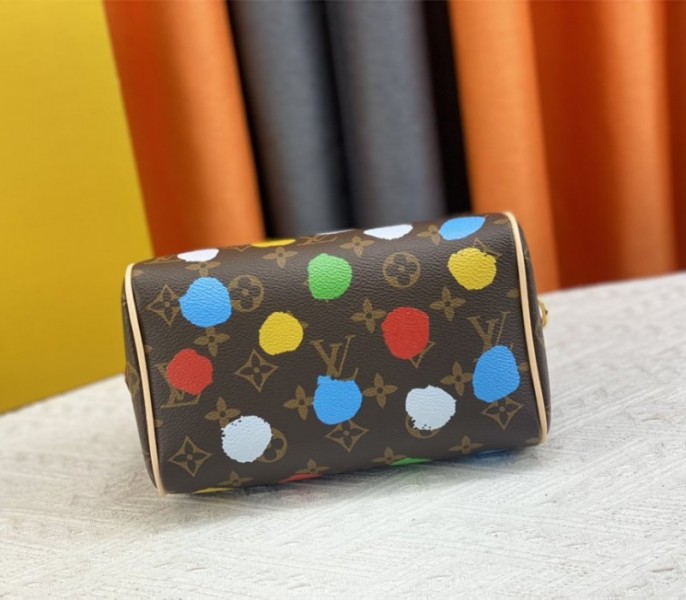 Louis Vuitton X YK Monogram Canvas Speedy 20 Handbag With Textile Strap In Style 2