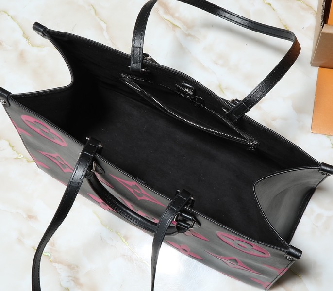 Monogram Empreinte OnTheGo GM Tote In Black And Magenta Pink