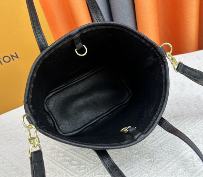 Louis Vuitton Neverfull Bandouliere Inside Out BB Tote In Monogram Canvas And Black Leather