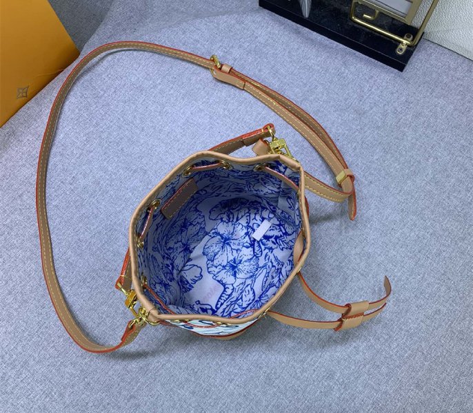 Louis Vuitton LV By The Pool Monogram Tiles Canvas Nano Noe Bag In Lagoon Blue