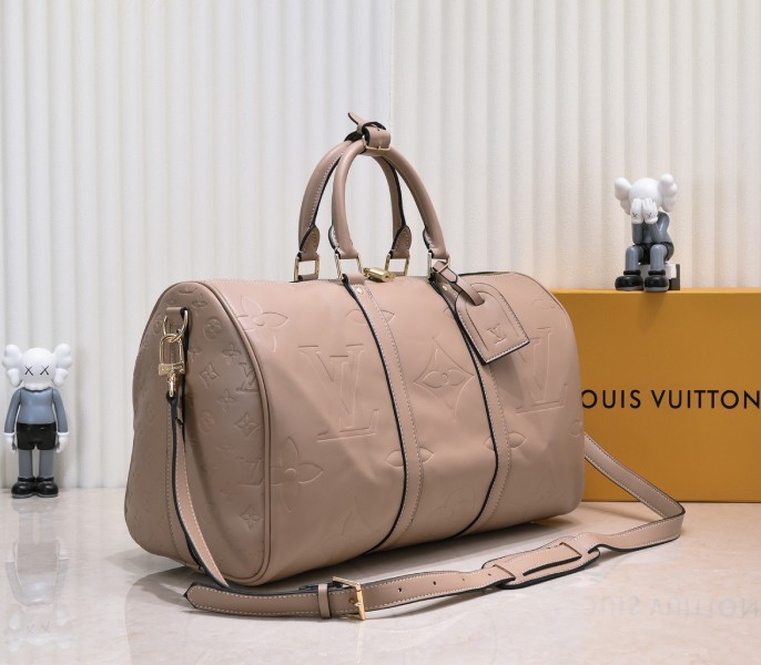 Monogram Empreinte Keepall Bandouliere 45 In Tourterelle Gray