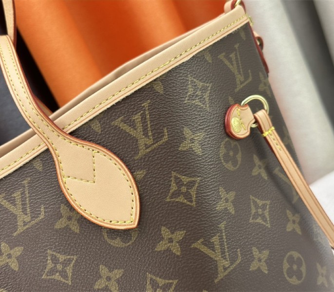 Louis Vuitton Neverfull Bandouliere Inside Out MM Tote In Monogram Canvas And Peony Pink Textile
