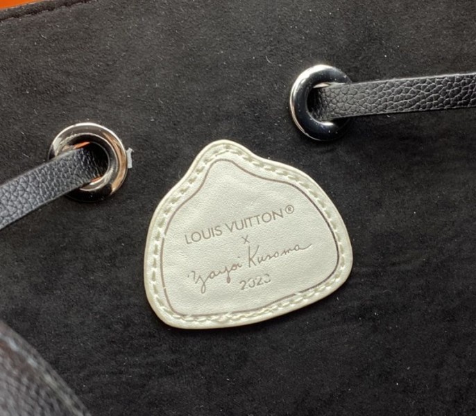 Louis Vuitton X YK NeoNoe MM Black Tote In White Infinity Dots