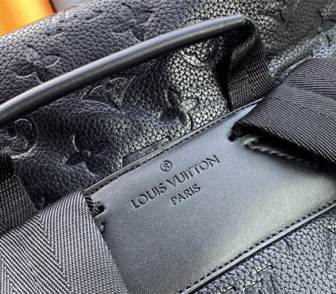 Louis Vuitton Taurillon Leather Montsouris Backpack In Black