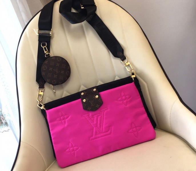 Louis Vuitton Econyl Regenerated Nylon Maxi Multi Pochette Accessoires In Black And Fuchsia
